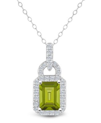 Topaz (1/4 ct. t.w.) Halo Pendant Necklace in Sterling Silver