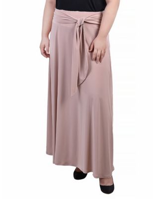 Plus Size Maxi with Sash Waist Tie Skirt