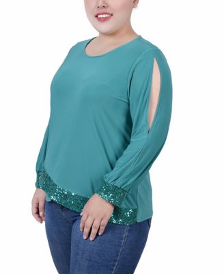 Plus Size Long Sleeve Knit Top 