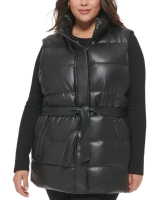 Standard & Plus Sizes Levi's Women's Quilted Faux Leather Puffer Vest 