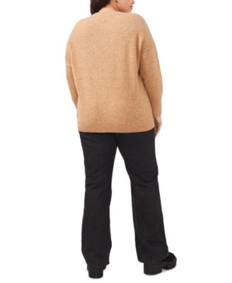 Plus Size Cozy Crewneck Long-Sleeve Extend-Shoulder Sweater