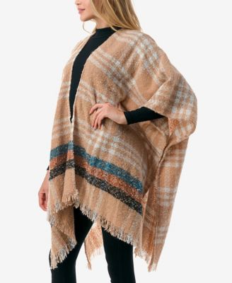 Women's Plaid Poncho