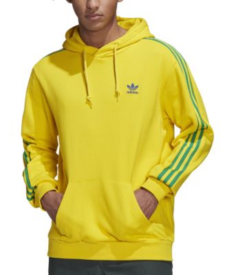 Adidas hoodie sale yellow stripes