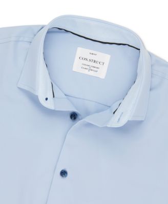 Men's Slim-Fit Solid Performance Stretch Cooling Comfort Dress Shirt