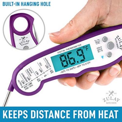 Instant Read Food Thermometer - Waterproof Digital Meat Thermometer