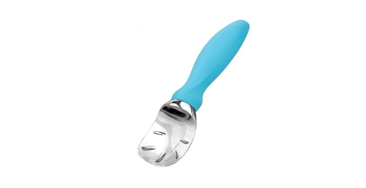 Zulay Kitchen Ice Cream Scoop With Soft Easy Grip Handle - Ice Cream Scooper With Built-in Lid Opener