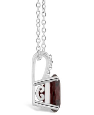 Women's Garnet (2-1/2 ct.t.w.) and Diamond Accent Pendant Necklace in Sterling Silver