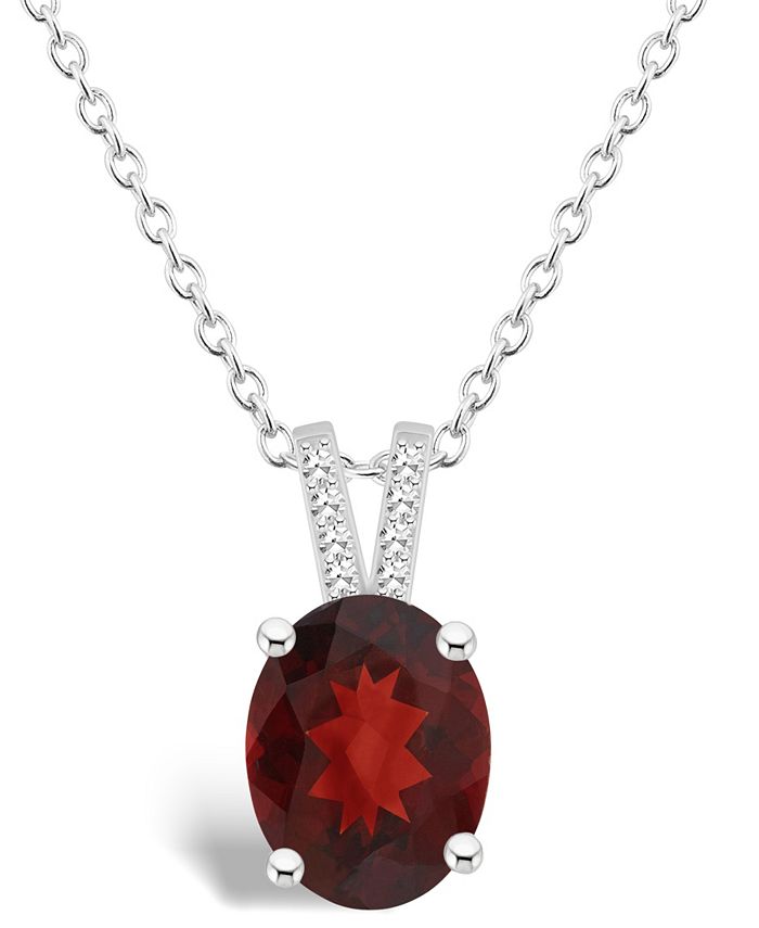 Macy s Women s Garnet 3 1 10 ct.t.w. and Diamond Accent Pendant