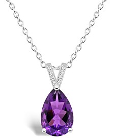 Women's Amethyst (2-3/4 ct.t.w.) and Diamond Accent Pendant Necklace in Sterling Silver
