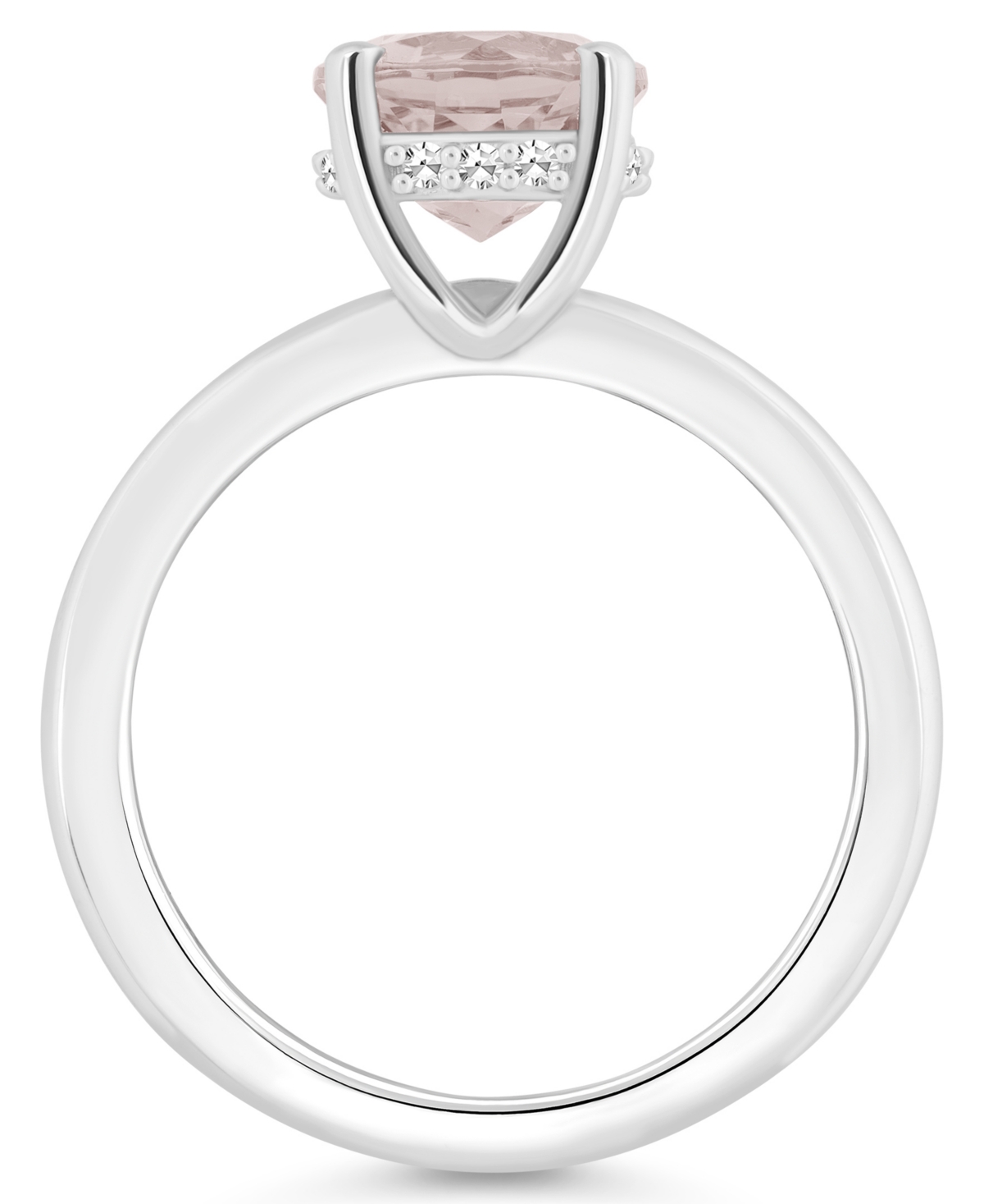 Macy's Women's(1-3/4 ct.t.w.) and Diamond Accent Ring in Sterling Silver - Rose Quartz