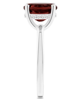 Women's Garnet (3-1/10 ct.t.w.) and Diamond Accent Ring in Sterling Silver