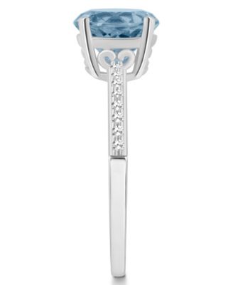 Women's Sky Blue Topaz (2-2/5 ct.t.w.) and Diamond (1/10 ct.t.w.) Ring in Sterling Silver