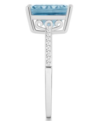 Women's Sky Blue Topaz (4-1/4 ct.t.w.) and Diamond (1/10 ct.t.w.) Ring in Sterling Silver