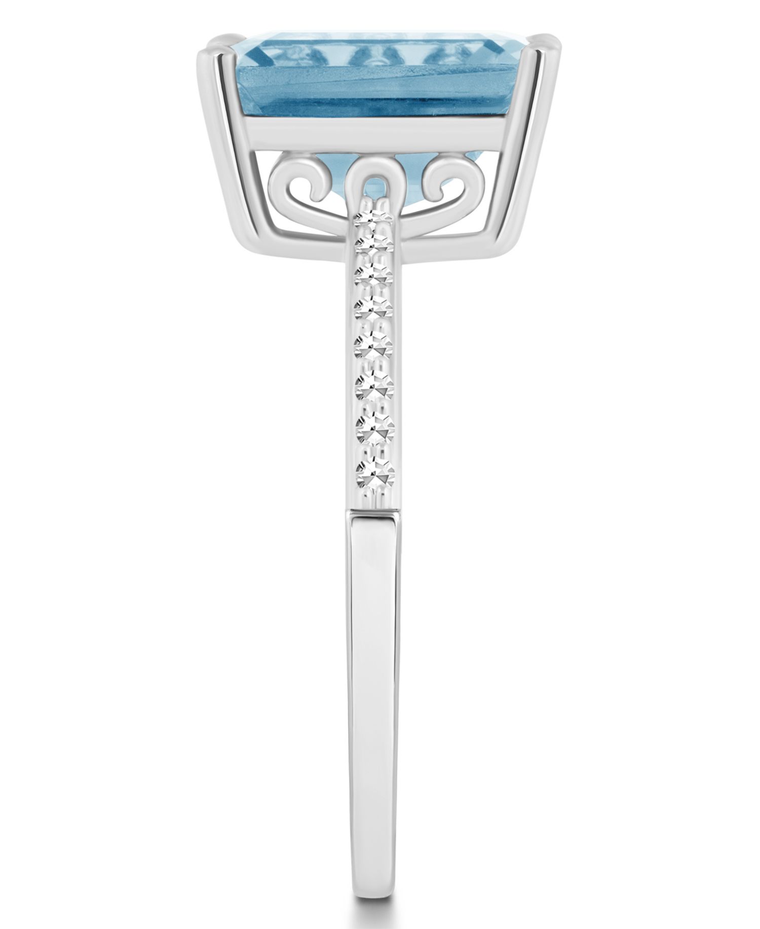 Women's Sky Blue Topaz (4-1/4 ct.t.w.) and Diamond (1/10 ct.t.w.) Ring in Sterling Silver