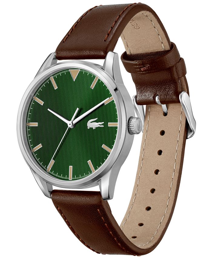 Lacoste Men's Vienna Brown Leather Strap Watch 42mm Macy's