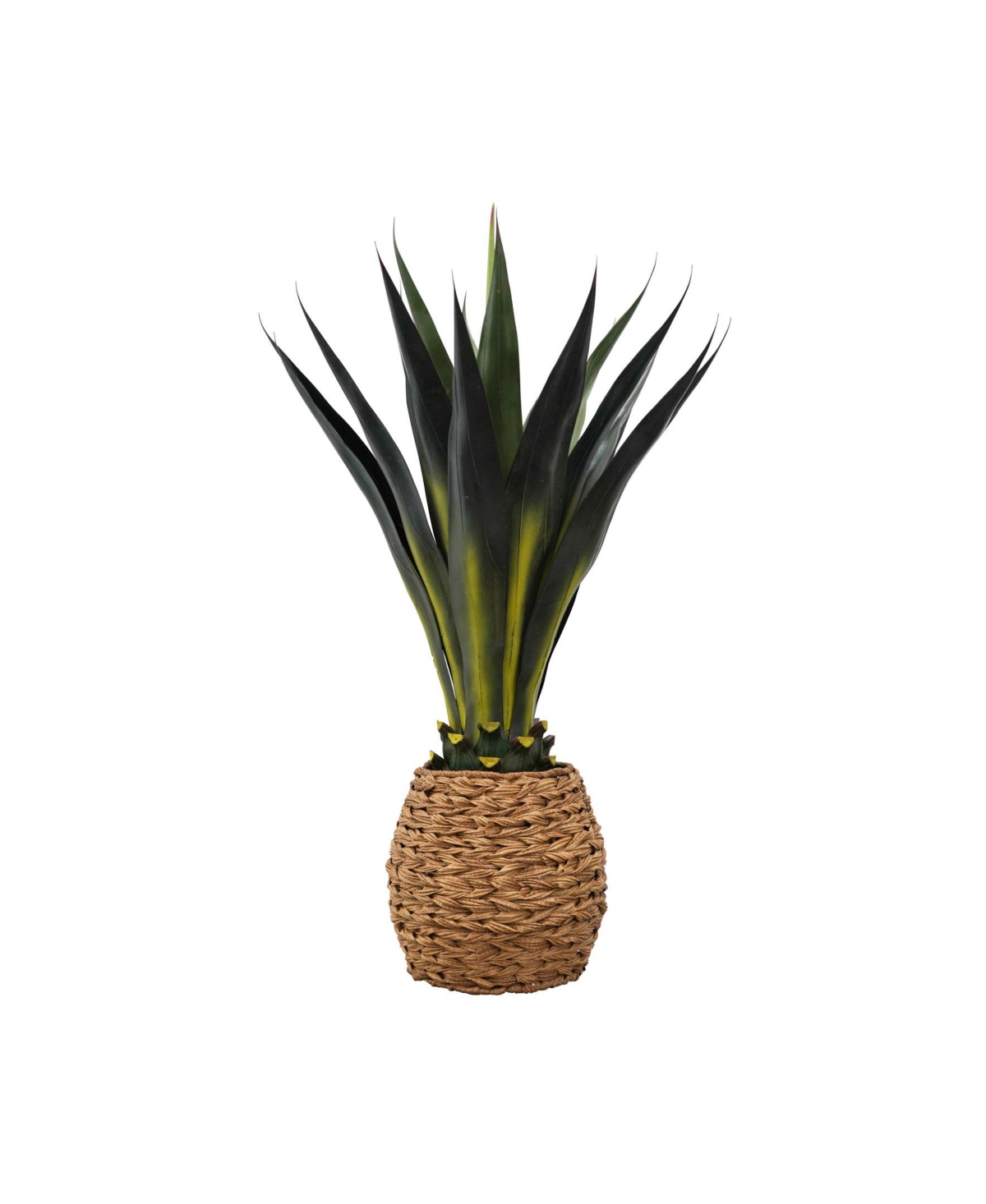 Artificial Agave in Hand-woven Basket, 42" - Brown