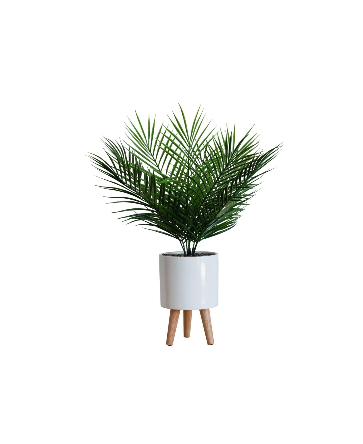 Desktop Artificial Palm in Decorative Pot, 23" - White
