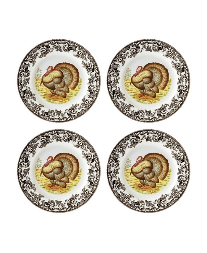 Spode Woodland Turkey 4 Piece Salad Plates Service for 4 Macy s