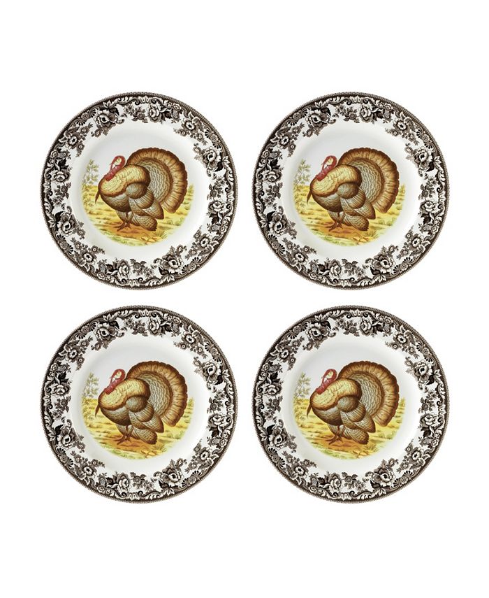 Spode Woodland Turkey 4 Piece Salad Plates, Service for 4 - Macy's