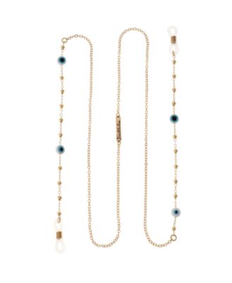 Women's 18k Gold Plated Evil Eye Beaded Glasses Chain