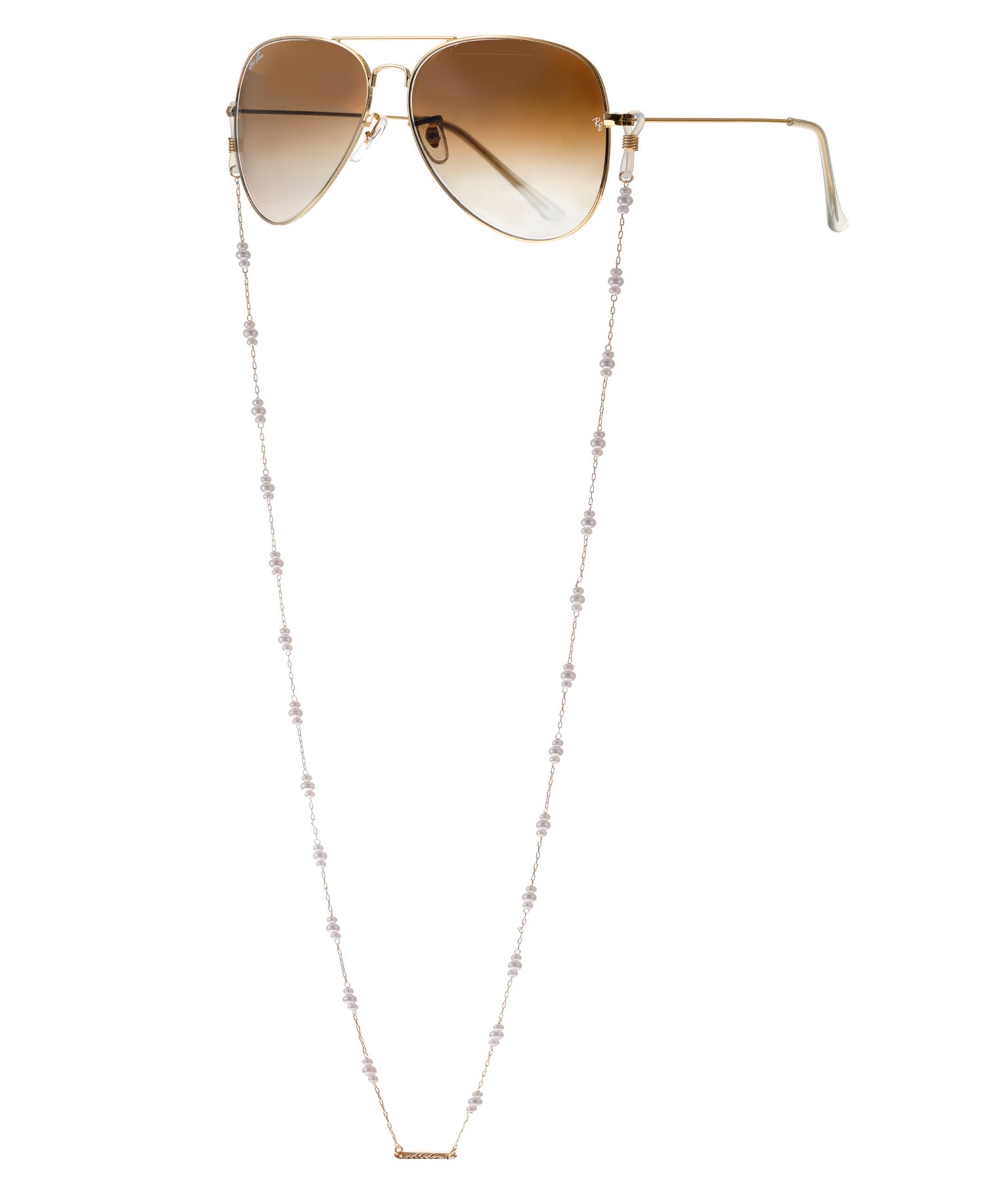 Women's 18k Gold Plated Imitation Pearl Moments Glasses Chain
