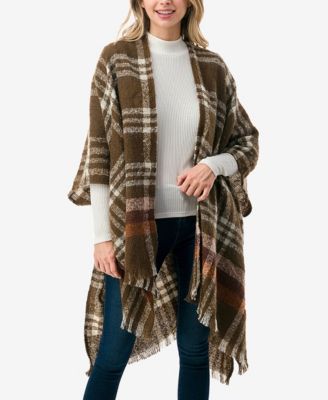 Women's Plaid Poncho