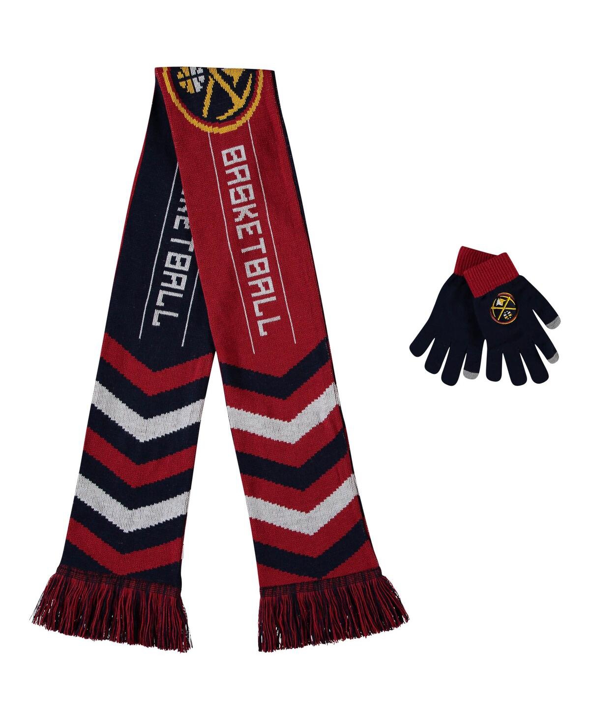 FOCO MEN'S AND WOMEN'S FOCO NAVY DENVER NUGGETS GLOVE AND SCARF COMBO SET