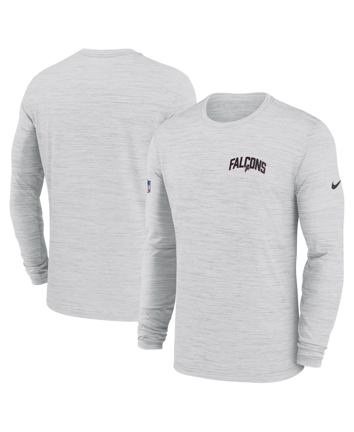 Shop Nike Men's  White Atlanta Falcons Sideline Velocity Athletic Stack Performance Long Sleeve T-shirt