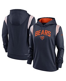Women's Navy Chicago Bears Sideline Stack Performance Pullover Hoodie