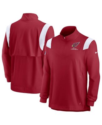 Men's Cardinal Arizona Cardinals Sideline Coaches Chevron Lockup Quarter-Zip Top