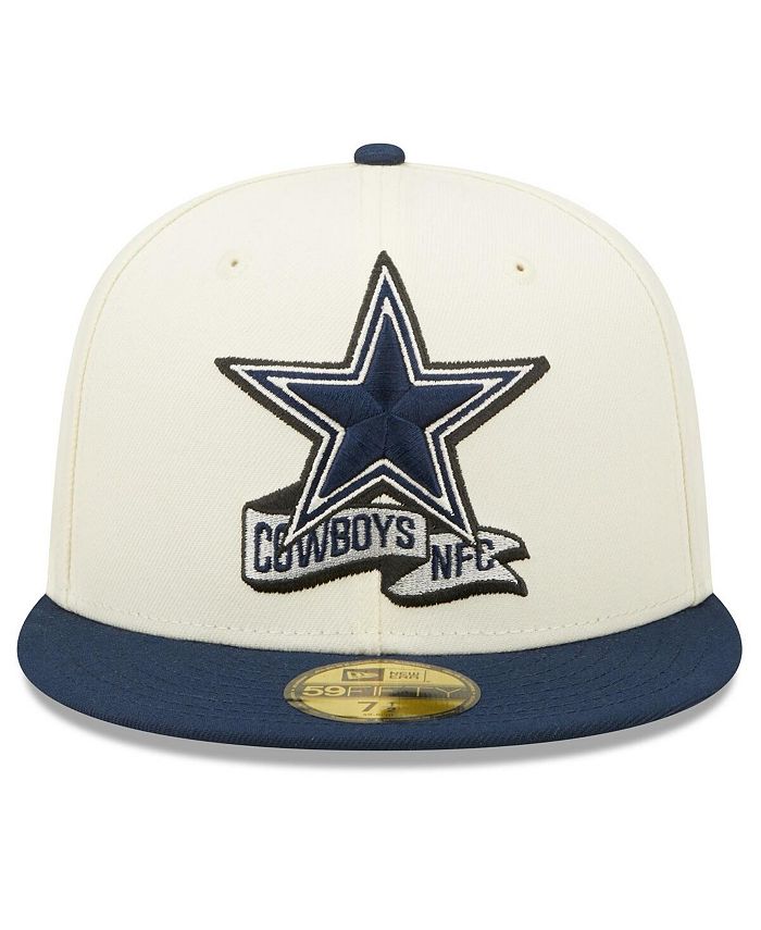 New Era Men's Cream, Navy Dallas Cowboys 2022 Sideline 59FIFTY Fitted