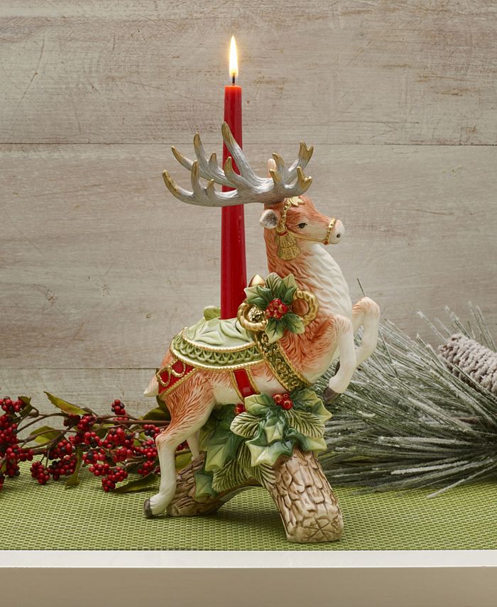 Fitz and Floyd Holiday Home Leaping Deer Candle Holder - Macy's