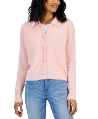 Hooked Up by IOT - Juniors' Collared Button-Front Sweater