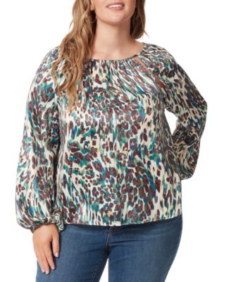 Jessica Simpson - Trendy Plus Size Layla Cutout Blouson-Sleeve Top
