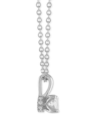 Certified Diamond 18" Pendant Necklace (1/3 ct. t.w.) in 14k White Gold featuring diamonds with the De Beers Code of Origin, Created for Macy's