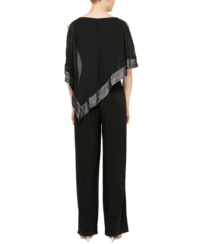 SL Fashions Petite AsymmetricalOverlay Jumpsuit Macy's