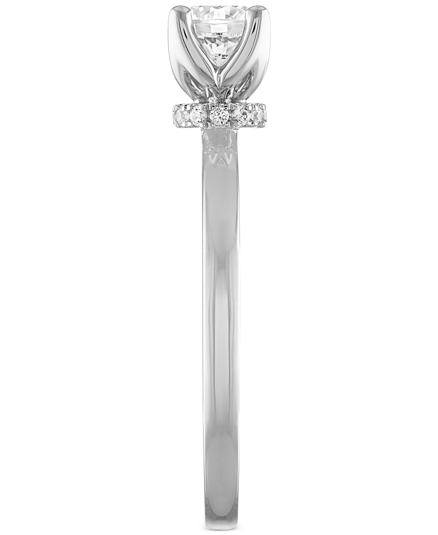 Certified Diamond Solitaire Engagement Ring (1/2 ct. t.w.) in 14k White Gold featuring diamonds with the De Beers Code of Origin