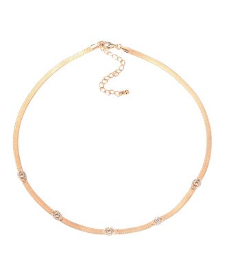 Nicole Miller Gold-Tone Chain Necklace with Rhinestones - Macy's