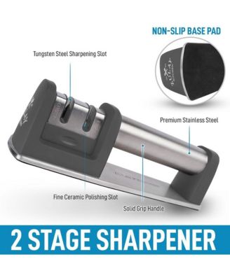 Manual Knife Sharpener for Straight & Serrated Steel Knives