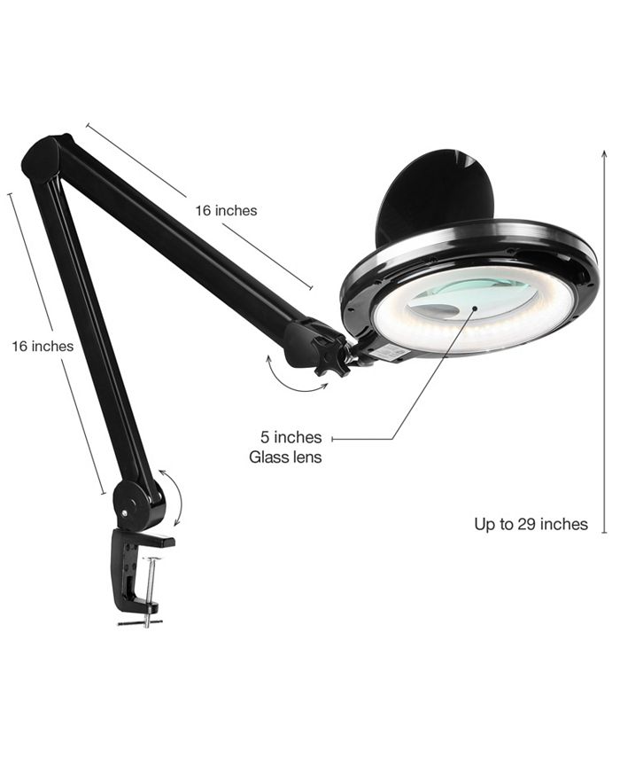 Brightech Lightview Pro LED Dimmable Screw Clamp Magnifier Desk Lamp (2