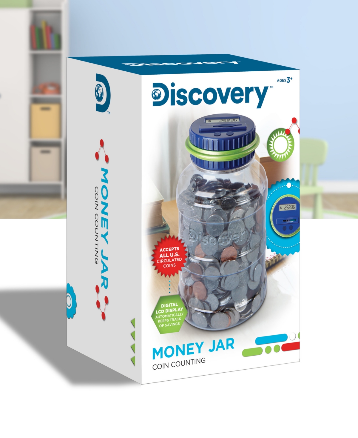 Discovery Digital Coin-counting Money Jar With Lcd Screen In Open Miscellaneous