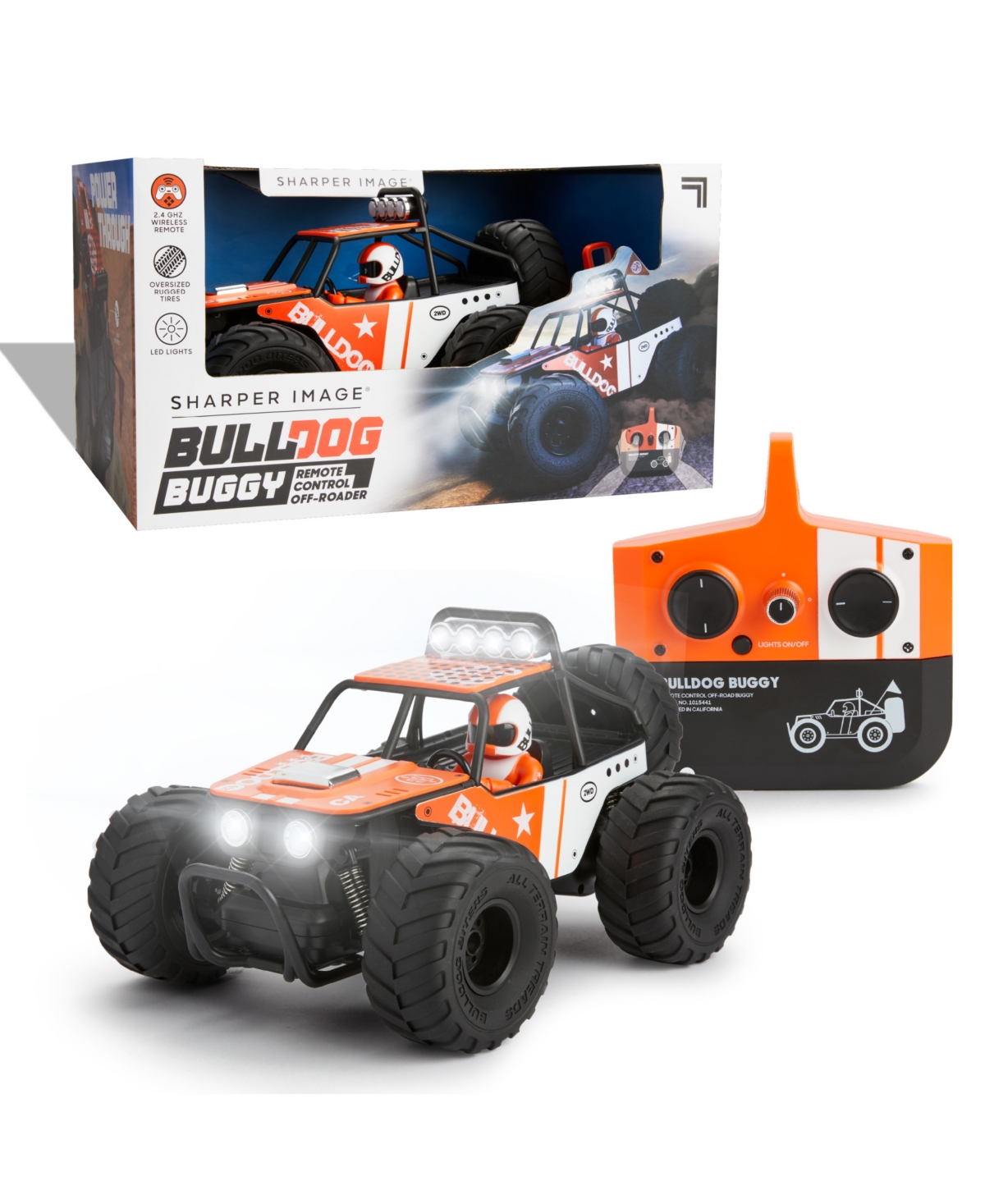 Sharper Image Toy Remote Control Bulldog Duggy Off Roader Set, 5 Piece In Orange