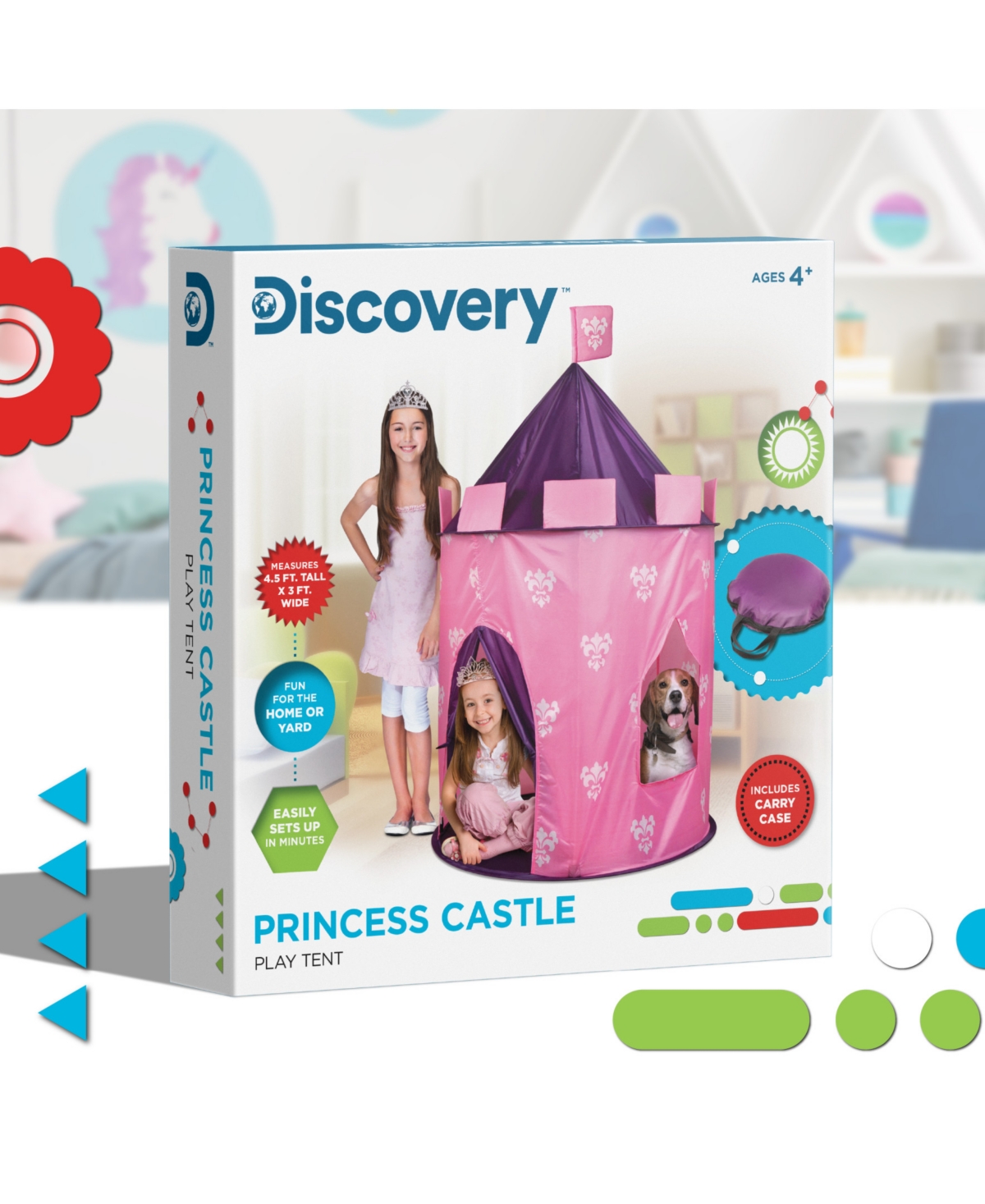 Shop Discovery Princess Castle Royal Play Tent In Pink