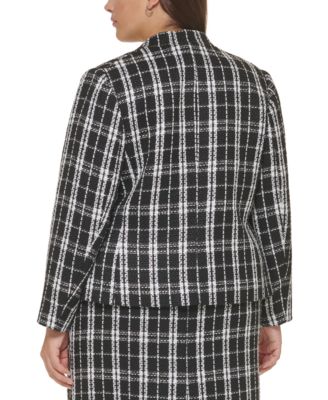 Calvin Klein Plus Size Collarless Open-Front Jacket