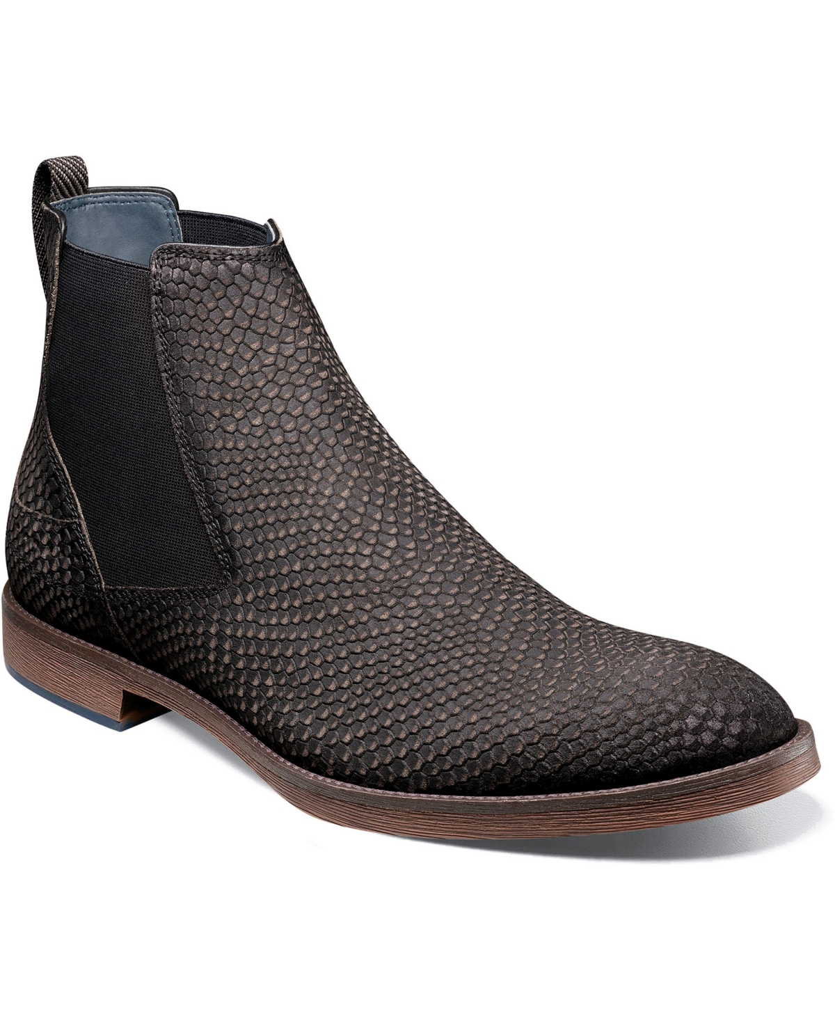 Stacy Adams Men's Kayden Plain Toe Chelsea Boots Men's Shoes In Black/gray