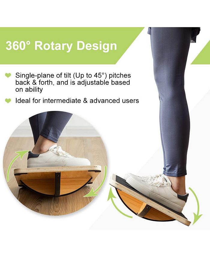 StrongTek Advanced Professional Wooden Balance Rocker Board, Support Up