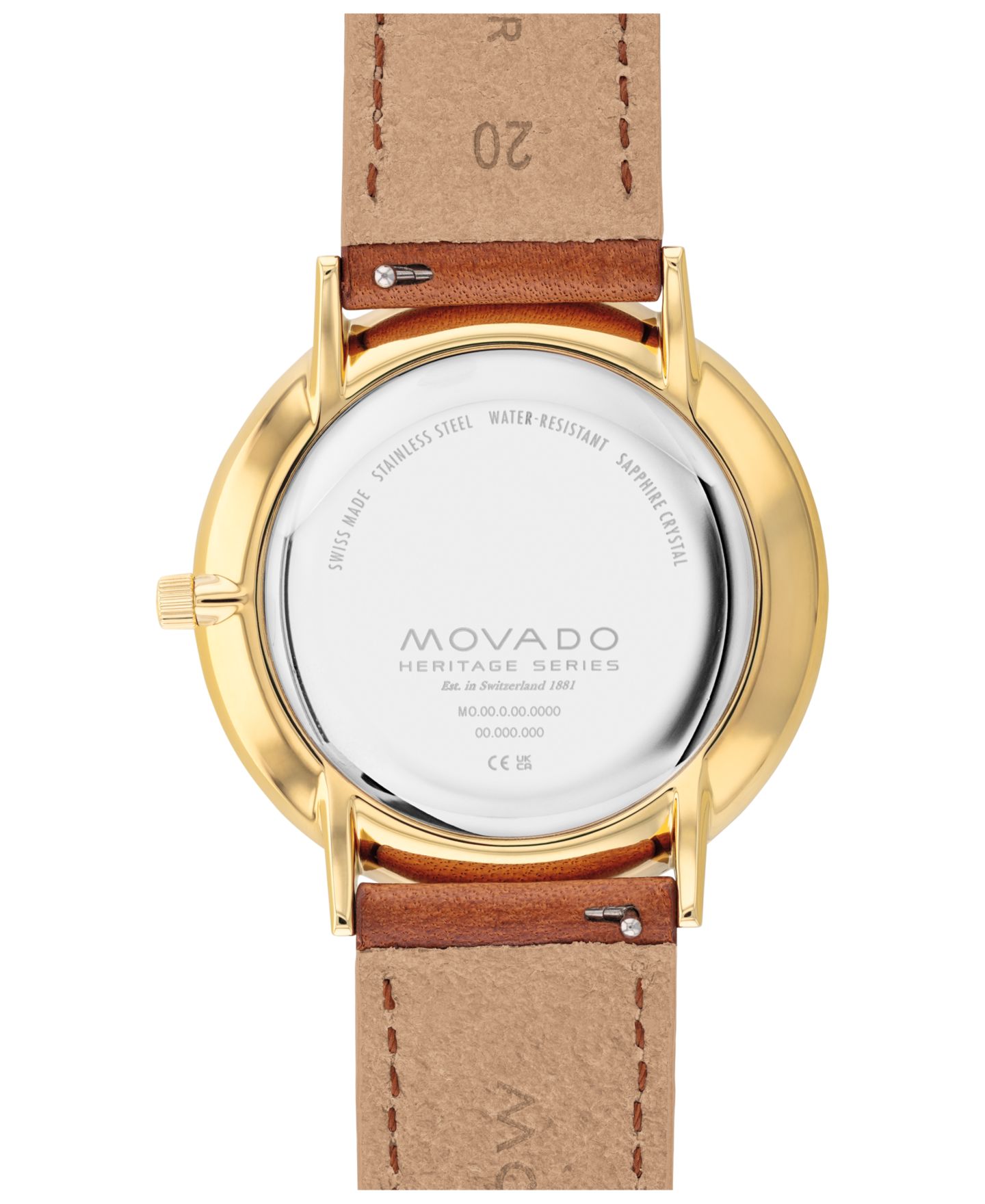 Мужские часы Movado Heritage Silhouette Swiss Quartz Cognac Genuine Leather Strap Watch 40mm — фото 3