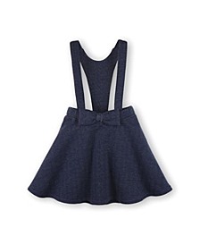 Girls' Fleece Bow Front Suspender Skirt, Toddler