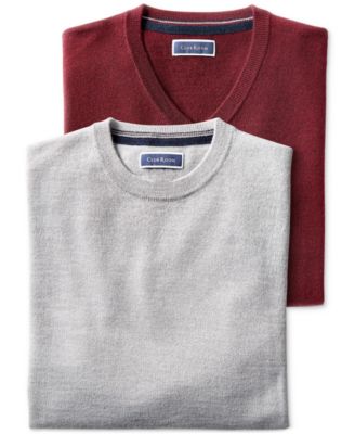 Club Room Men's Solid V-Neck Merino Wool Blend Sweater, Created for Macy's  
