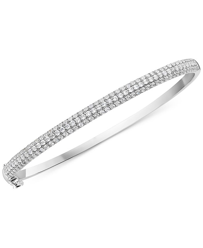 Macy's Diamond Pavé Bangle Bracelet (21/2 ct. t.w.) in 10k White Gold